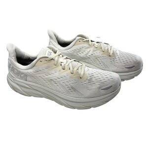 Hoka Clifton 8 Wide Men's Size 14 2E All White Running Shoes Comfort Walking